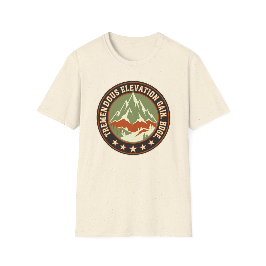 Printify T-Shirt Natural / S Trump Hikes - Tremendous Elevation Gain - HUGE!