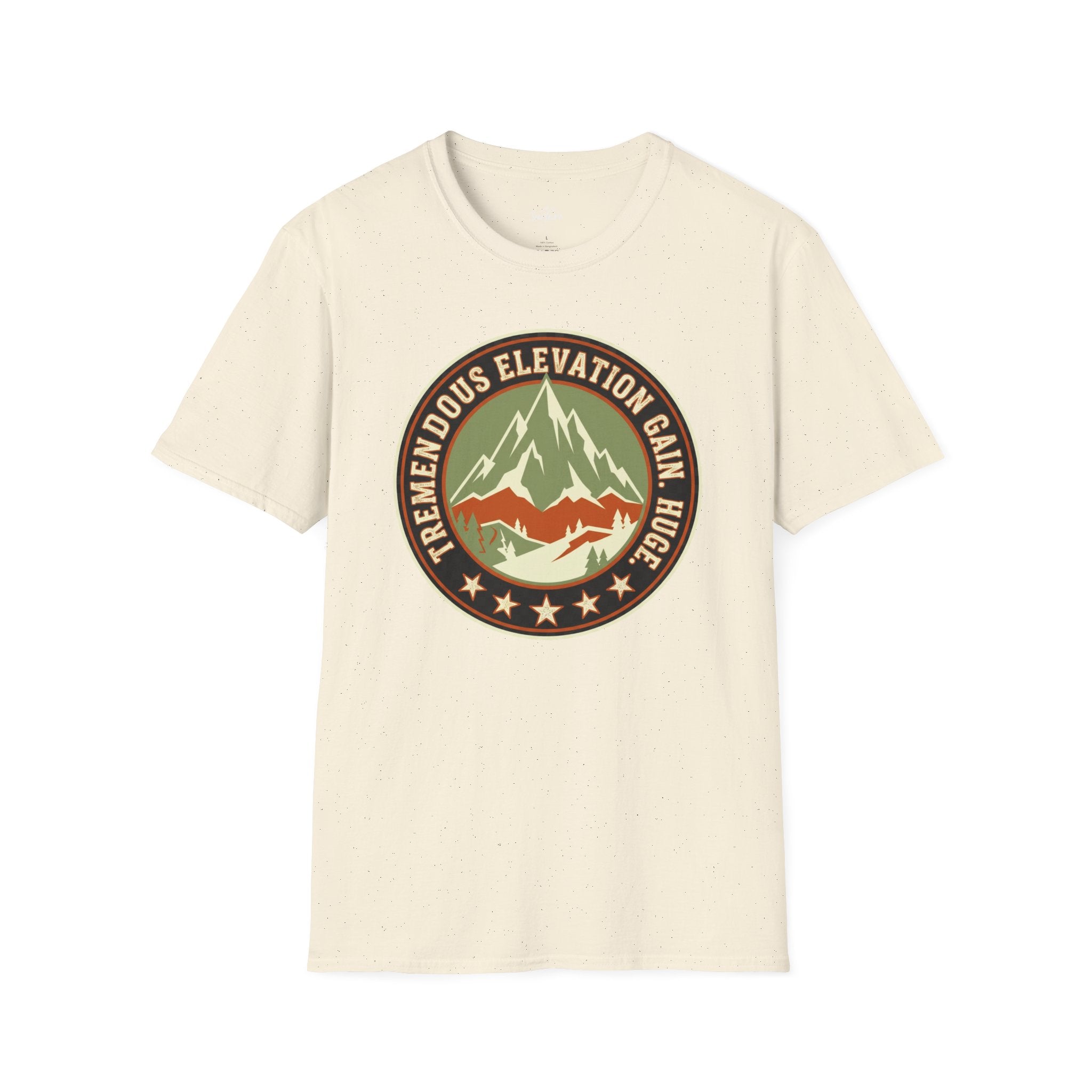 Printify T-Shirt Natural / S Trump Hikes - Tremendous Elevation Gain - HUGE!