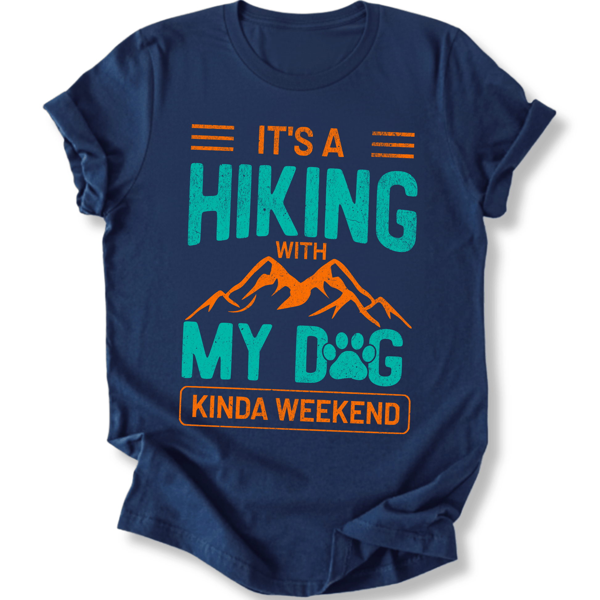 Printify T-Shirt Navy / S Hiking with my dog