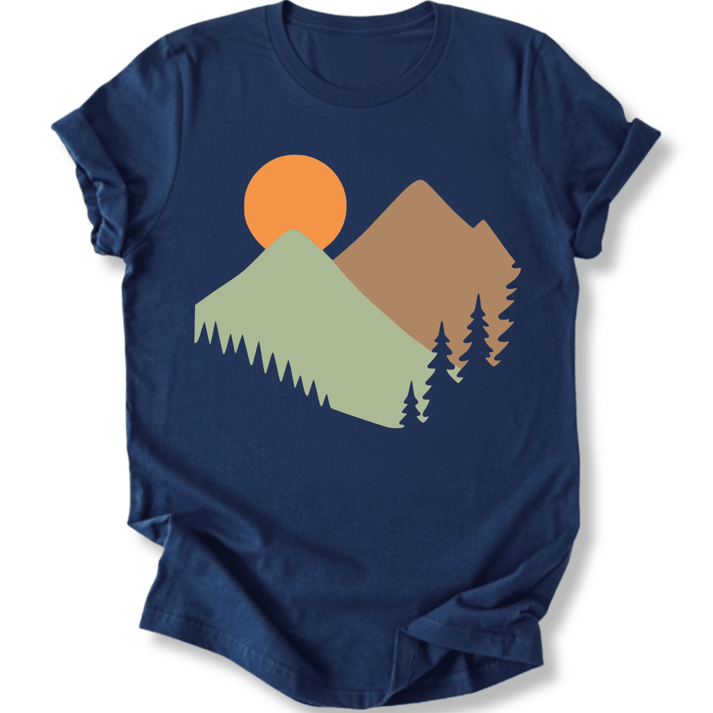 Printify T-Shirt Navy / S Mountain sunrise