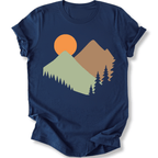 Printify T-Shirt Navy / S Mountain sunrise