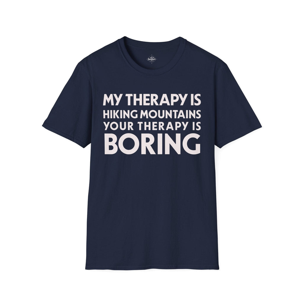 Printify T-Shirt Navy / S My Therapy is Hiking