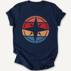 Printify T-Shirt Navy / S Retro Sunset Compass