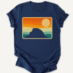 Printify T-Shirt Navy / S Retro sunset Half Dome