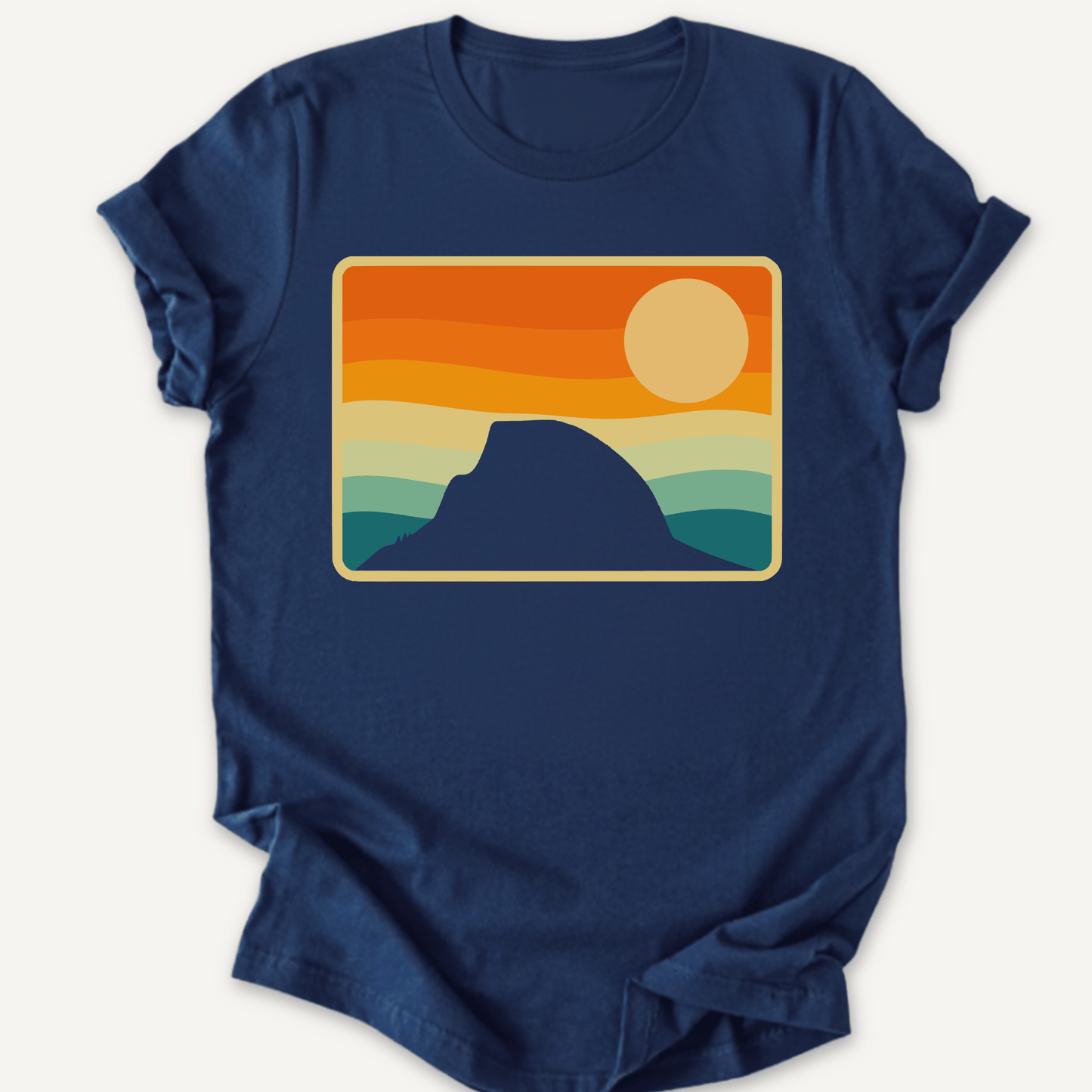 Printify T-Shirt Navy / S Retro sunset Half Dome