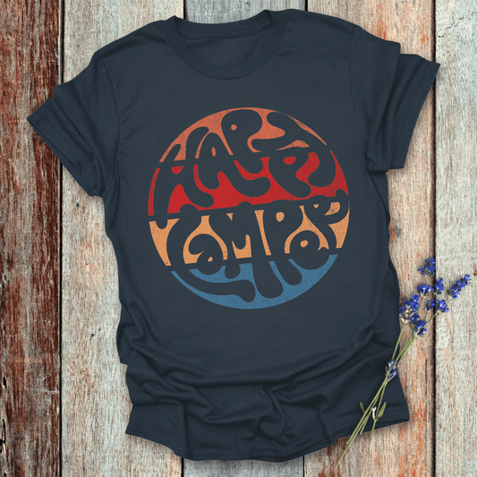 Printify T-Shirt Navy / S Retro Sunset Happy Camper