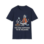 Printify T-Shirt Navy / S Skeleton Relaxing
