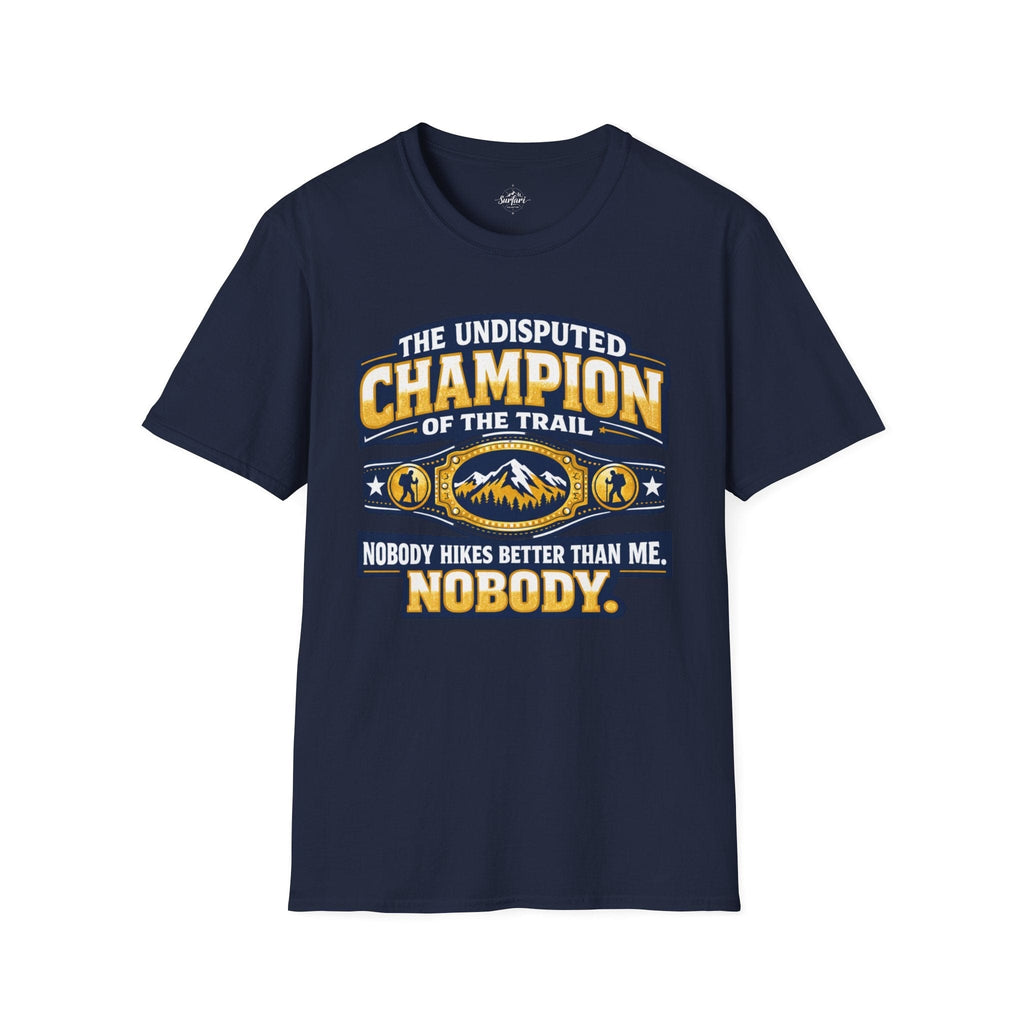 Printify T-Shirt Navy / S Trump Hikes - Hiking Champion