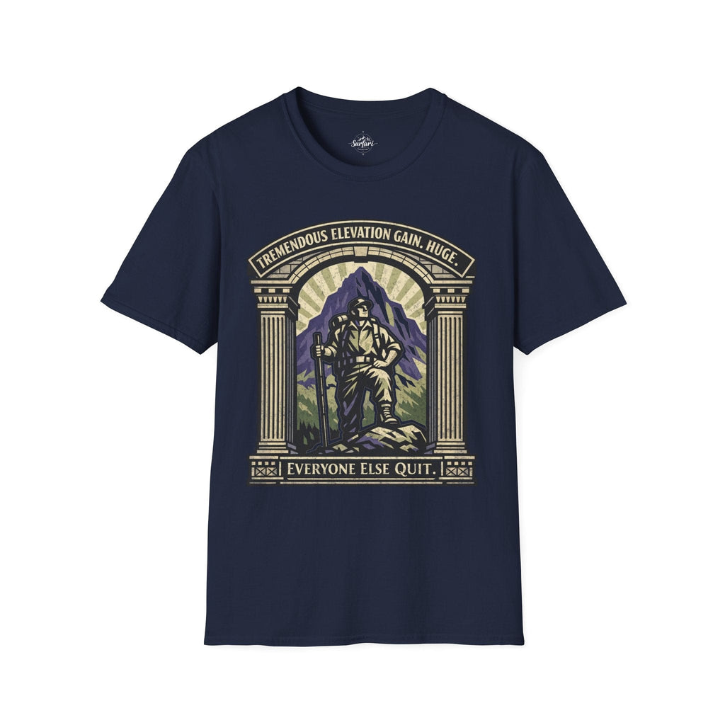 Printify T-Shirt Navy / S Trump Hikes - Tremendous Elevation Gain