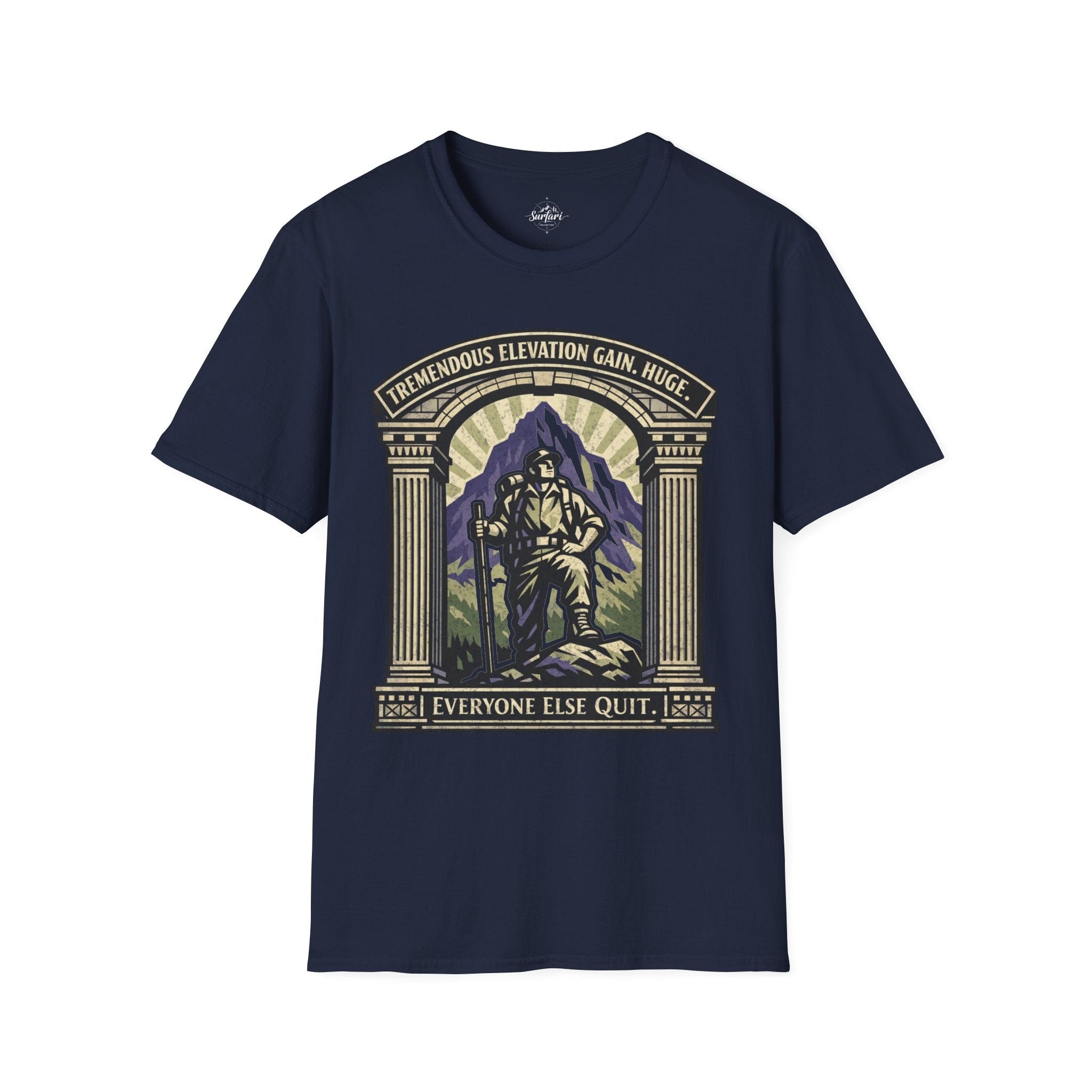 Printify T-Shirt Navy / S Trump Hikes - Tremendous Elevation Gain