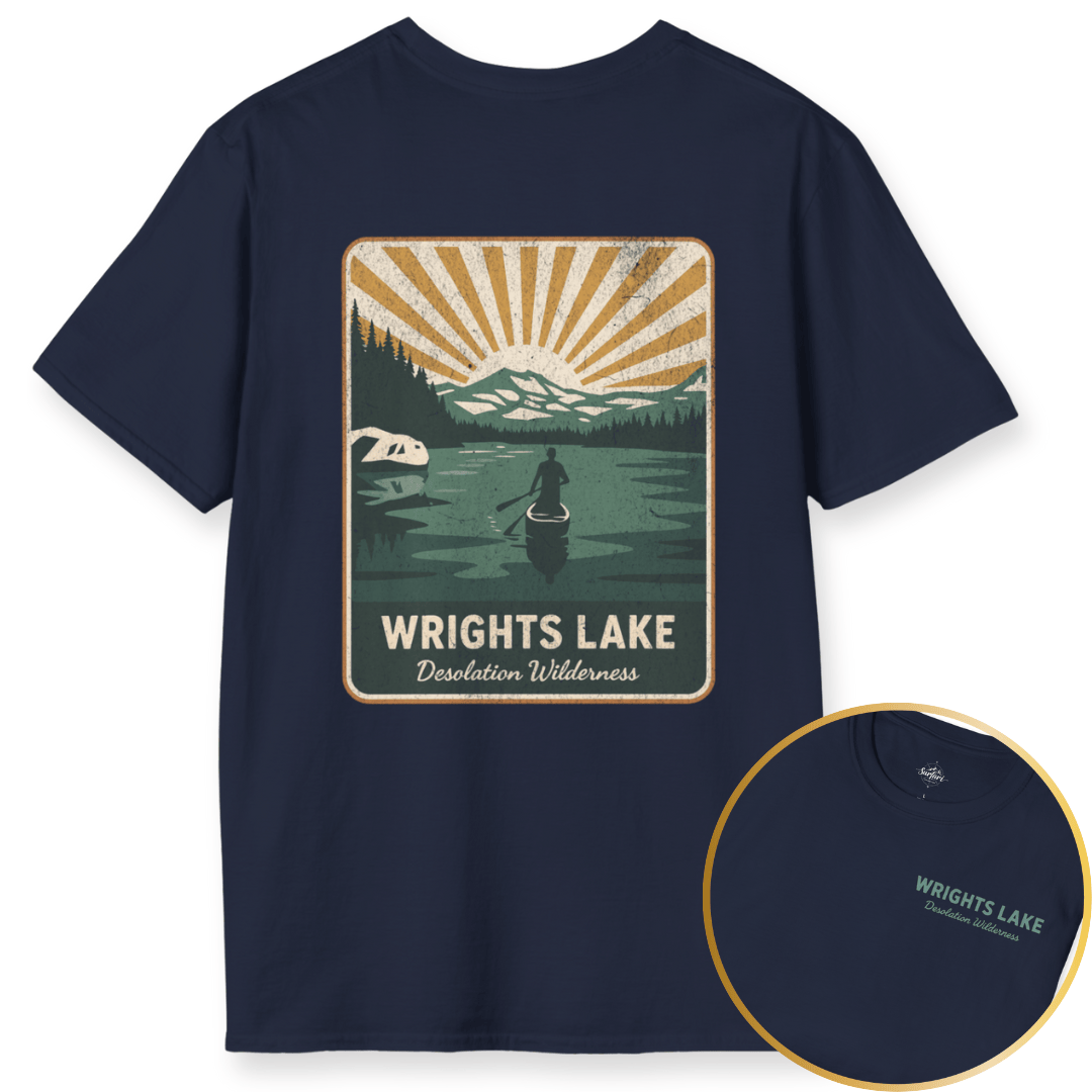 Printify T-Shirt Navy / S Wrights Lake Desolation Wilderness