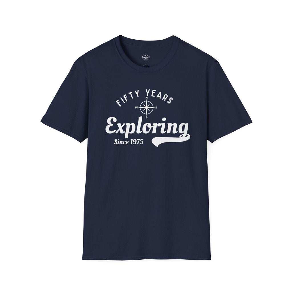 Printify T-Shirt Navy / XS 50 Years Exploring Since 1975