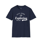 Printify T-Shirt Navy / XS 50 Years Exploring Since 1975