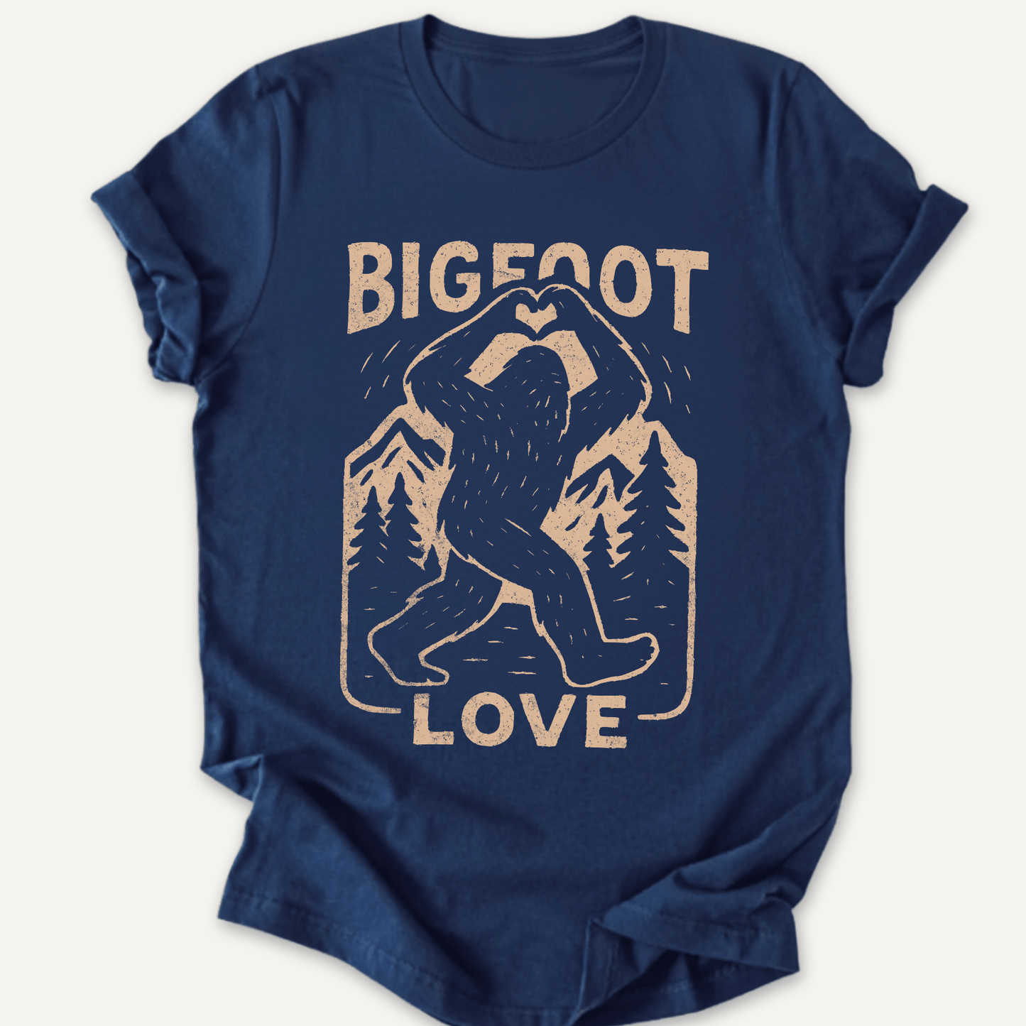 Printify T-Shirt Navy / XS Big Foot Love Hiking