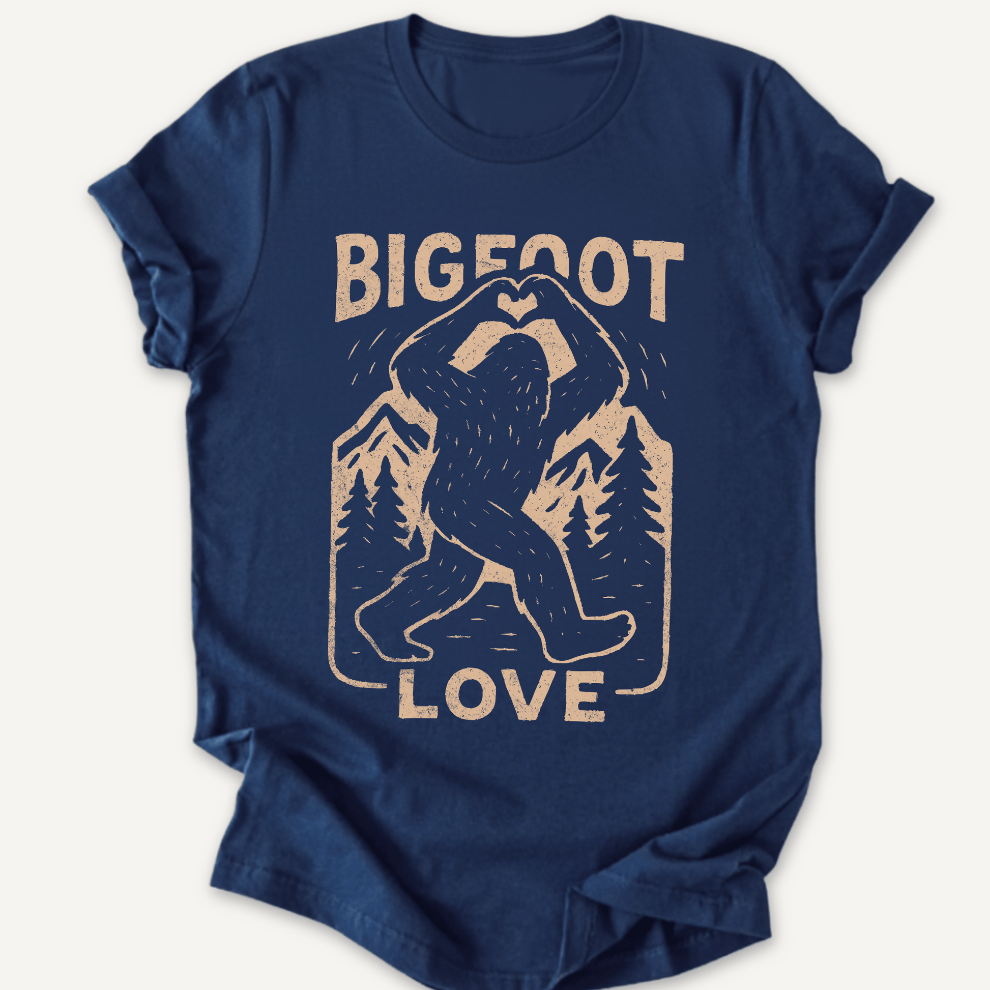 Printify T-Shirt Navy / XS Big Foot Love Hiking