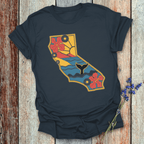 Printify T-Shirt Navy / XS California Floral Whales