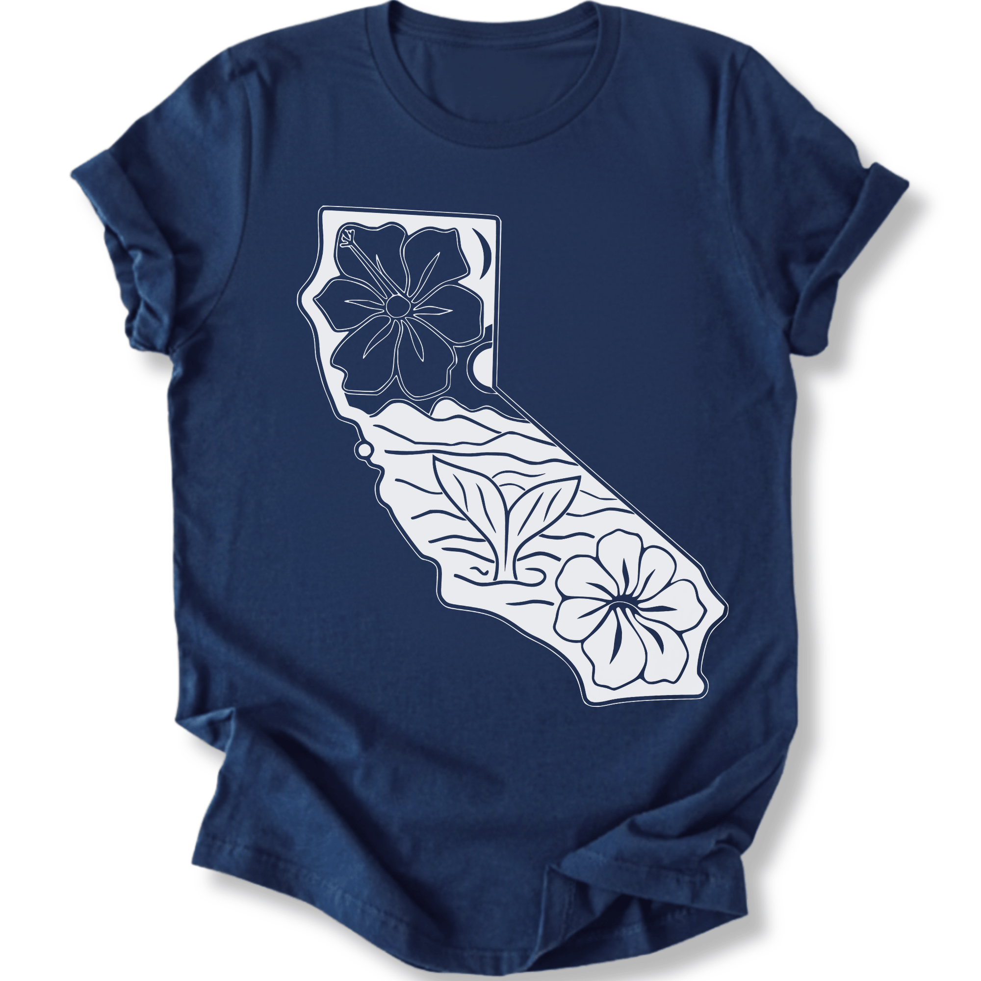 Printify T-Shirt Navy / XS California Whale Tail T-Shirt