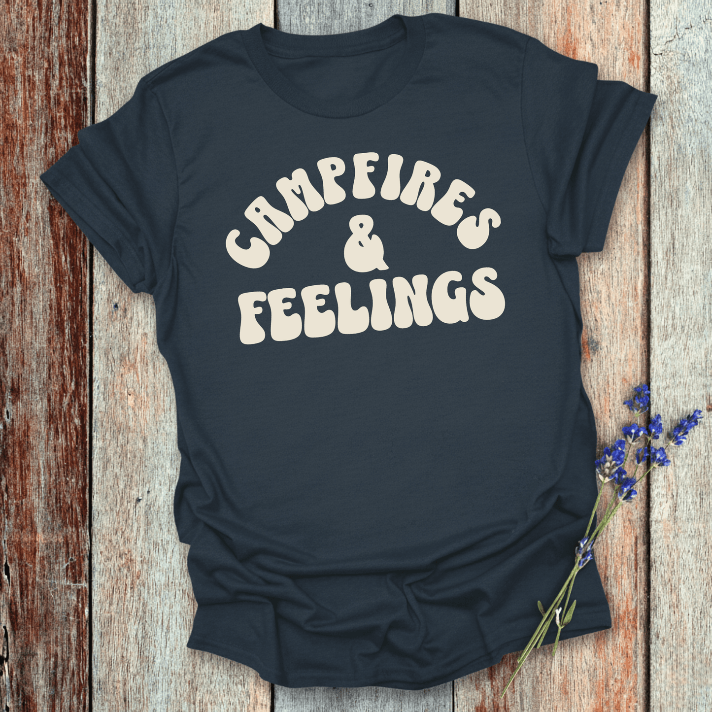 Printify T-Shirt Navy / XS Campfires & Feelings