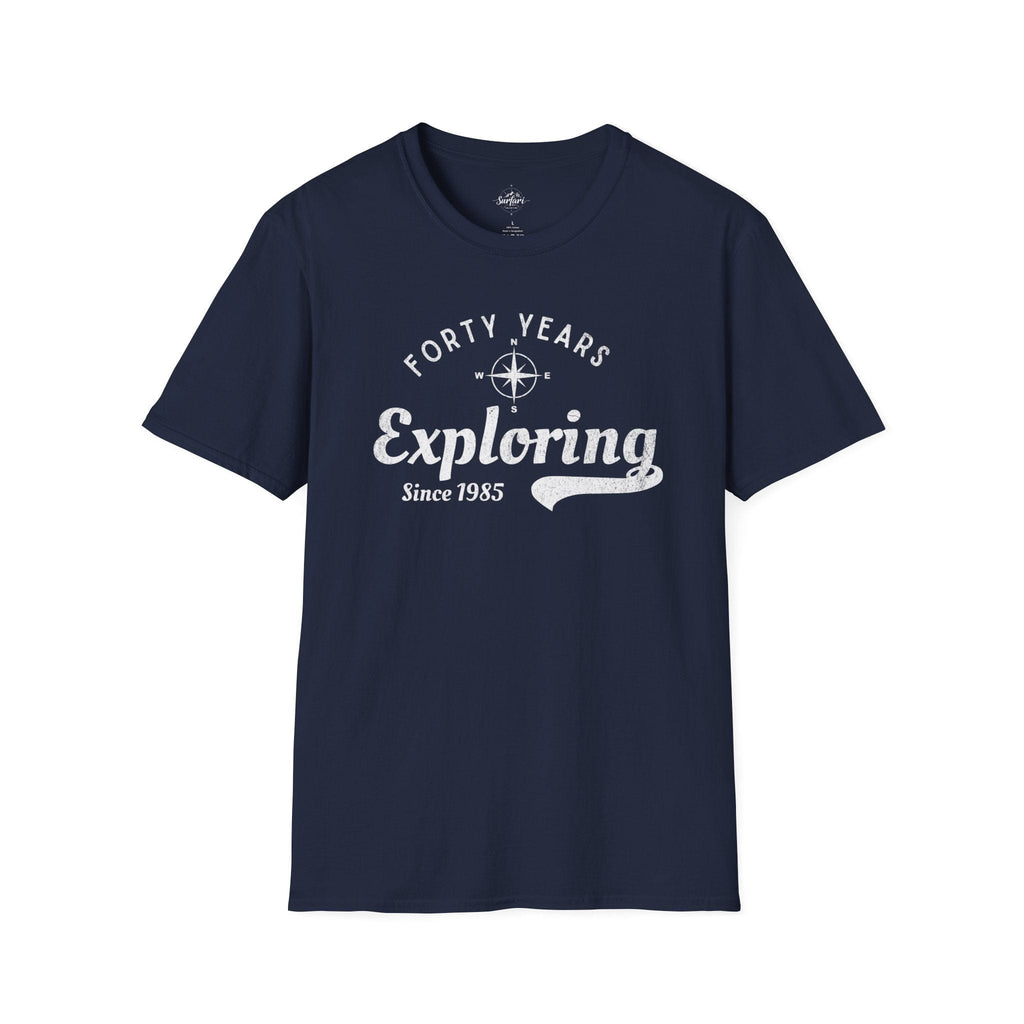 Printify T-Shirt Navy / XS Exploring Since 1985
