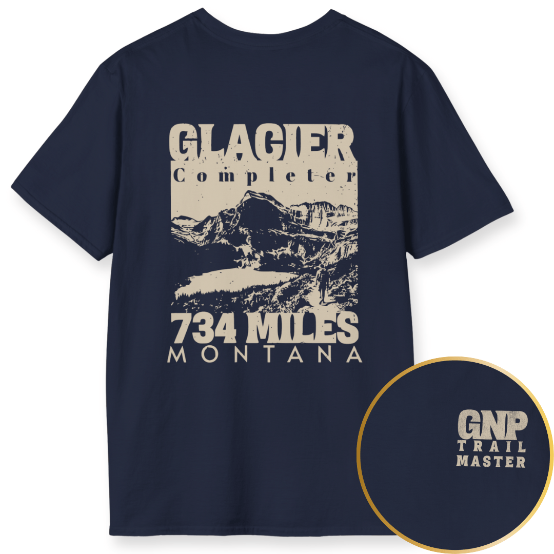 Printify T-Shirt Navy / XS Glacier National Park Trail Completer