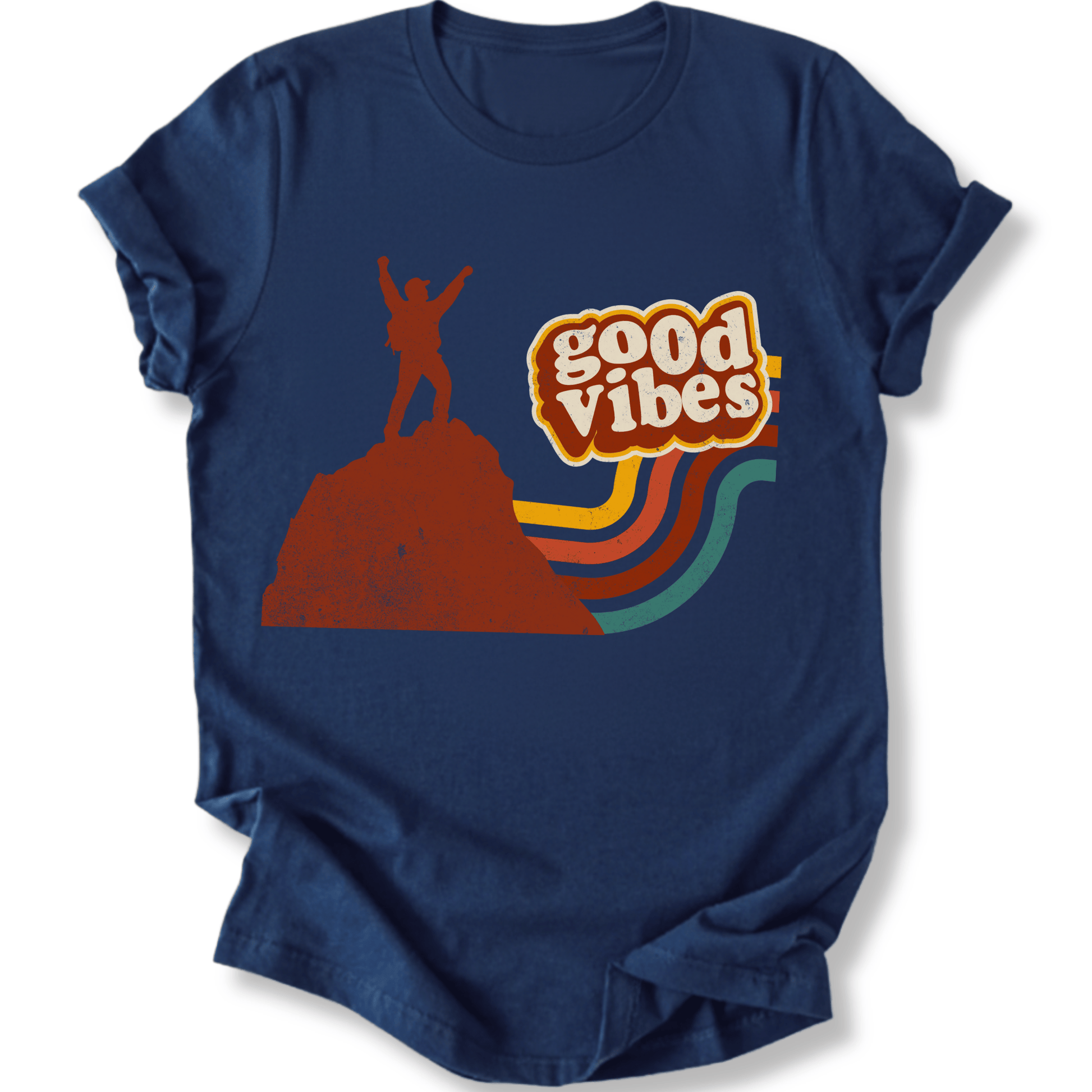 Printify T-Shirt Navy / XS Good Vibes Hiker