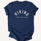 Printify T-Shirt Navy / XS Hiking  Cheaper Than Therapy