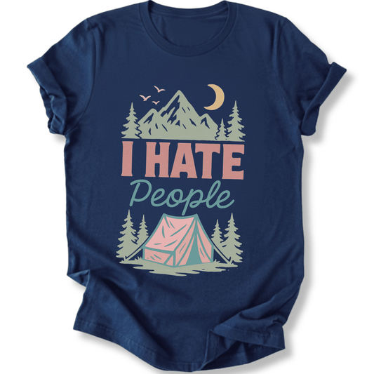 Printify T-Shirt Navy / XS I Hate People