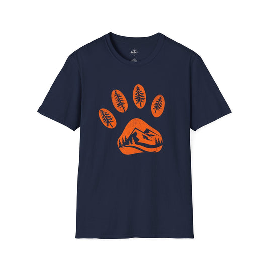 Printify T-Shirt Navy / XS Mountain Dog paw print