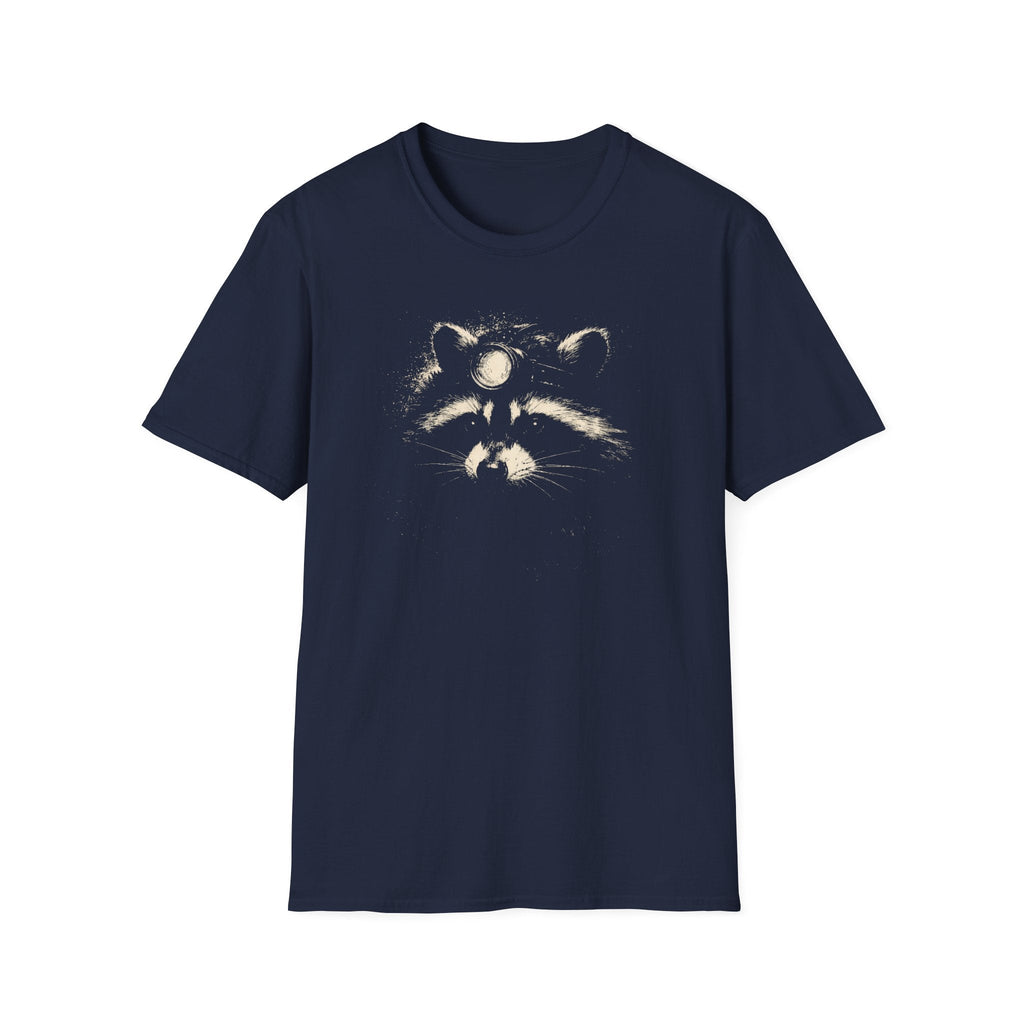 Printify T-Shirt Navy / XS Night Hike Raccoon