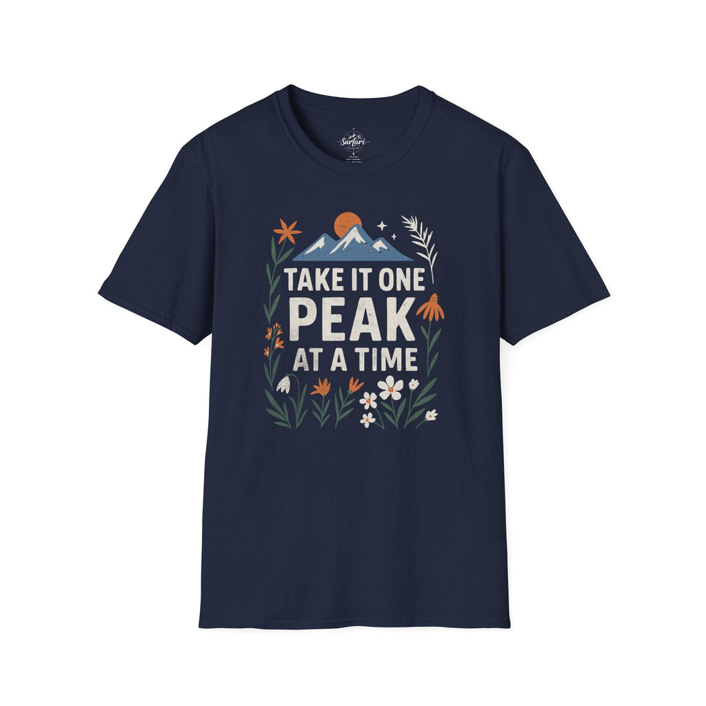 Printify T-Shirt Navy / XS One peak at a time
