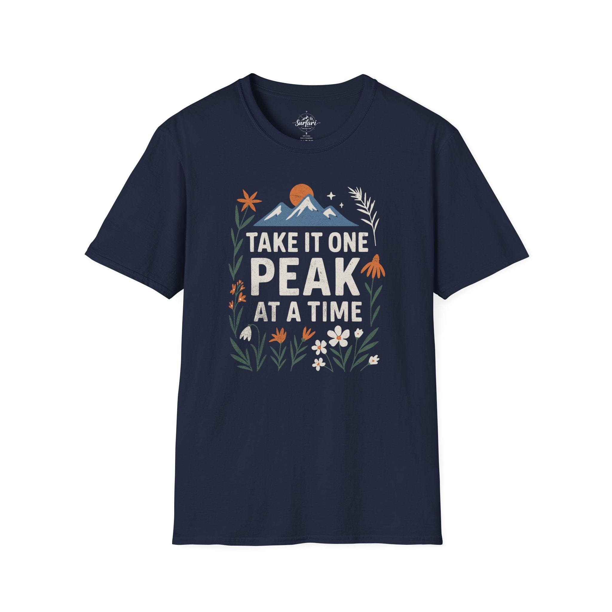 Printify T-Shirt Navy / XS One peak at a time