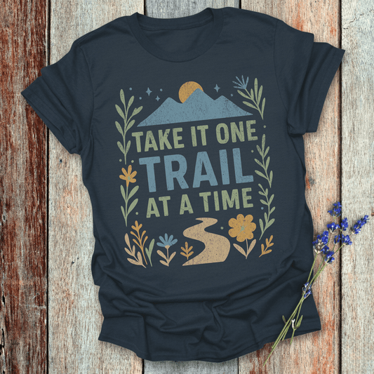 Printify T-Shirt Navy / XS One trail at a time