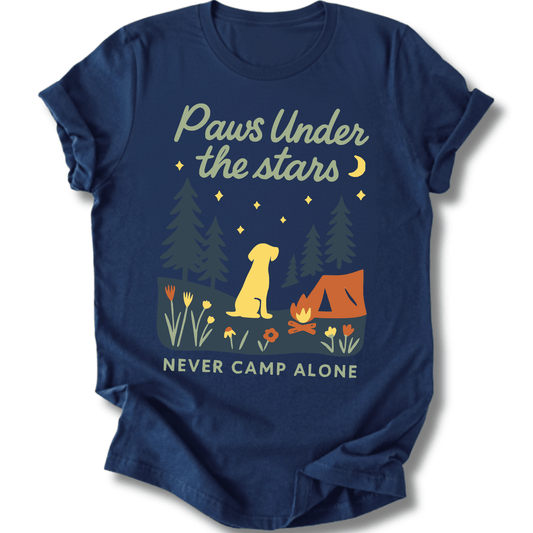 Printify T-Shirt Navy / XS Paws Under the Stars