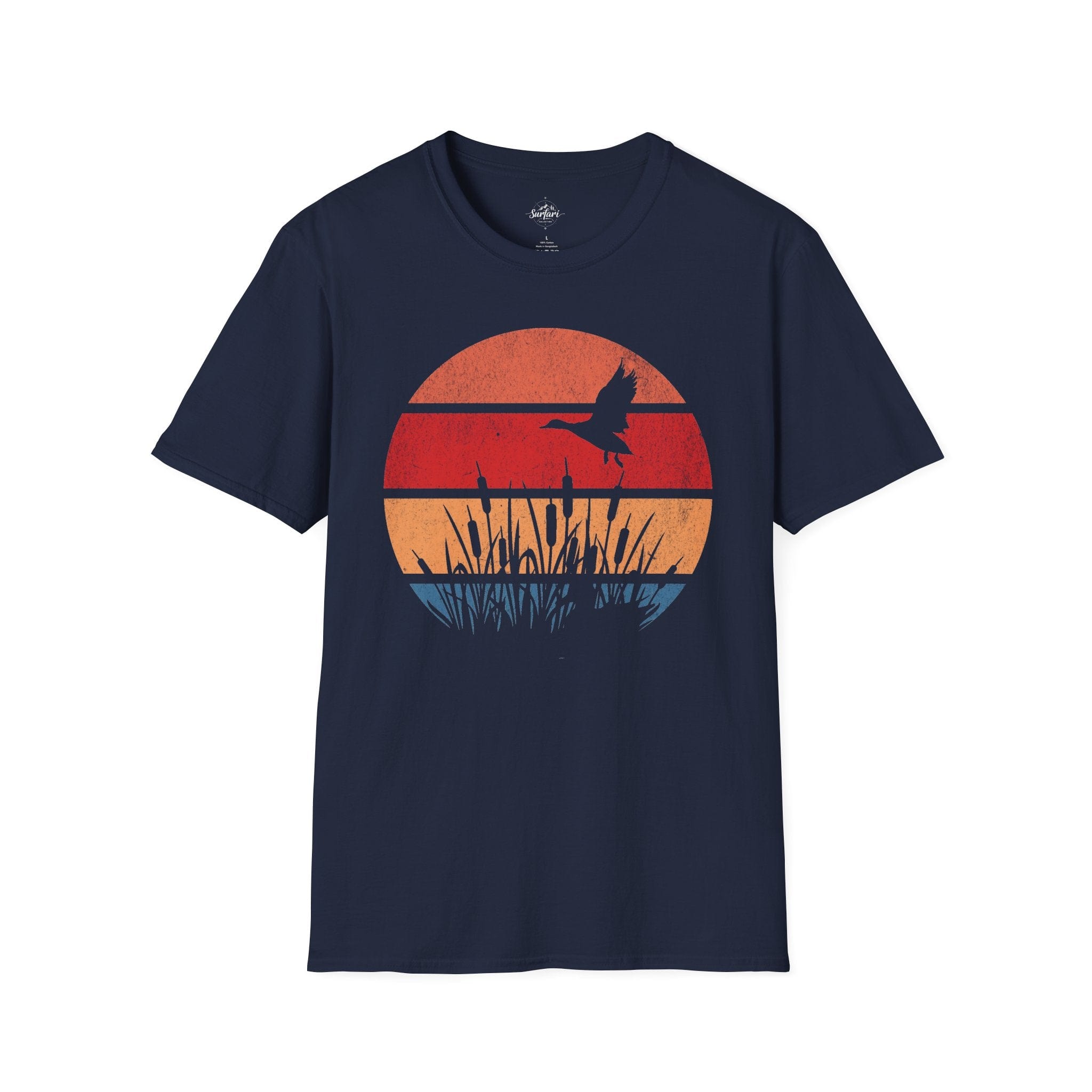 Printify T-Shirt Navy / XS Retro Sunset Duck