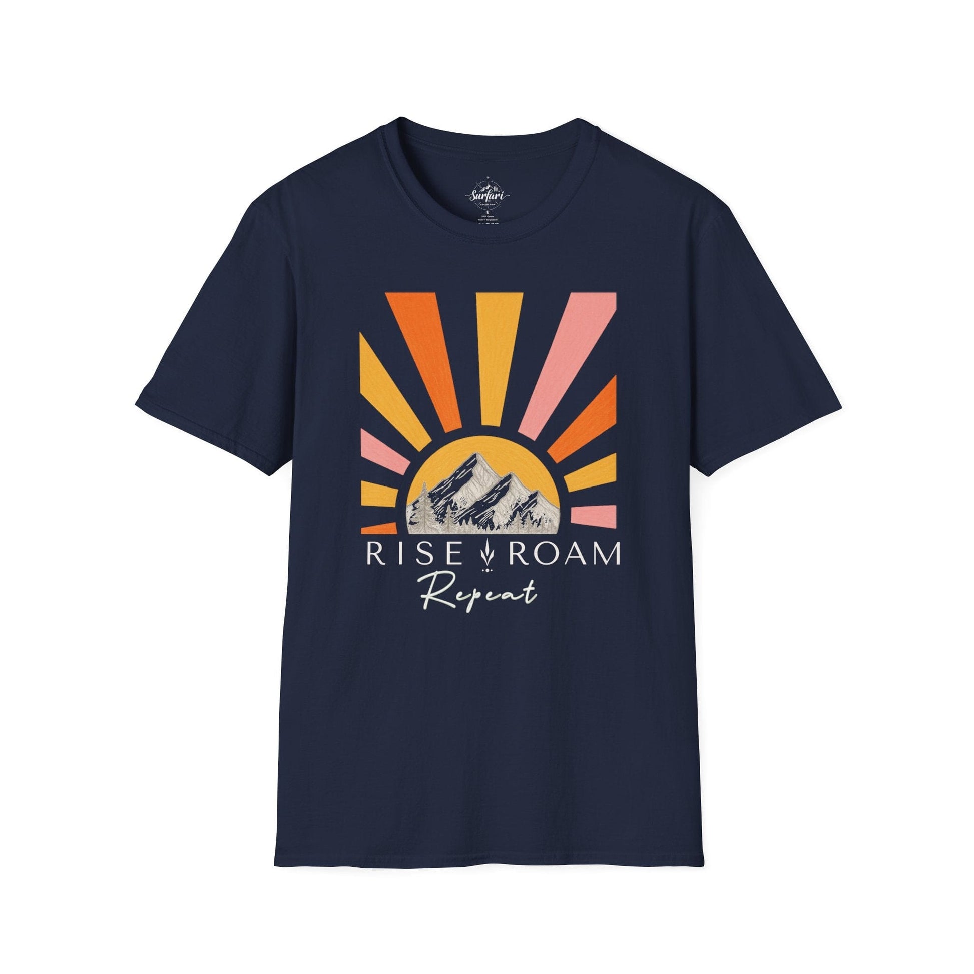 Printify T-Shirt Navy / XS Rise, Roam, Repeat