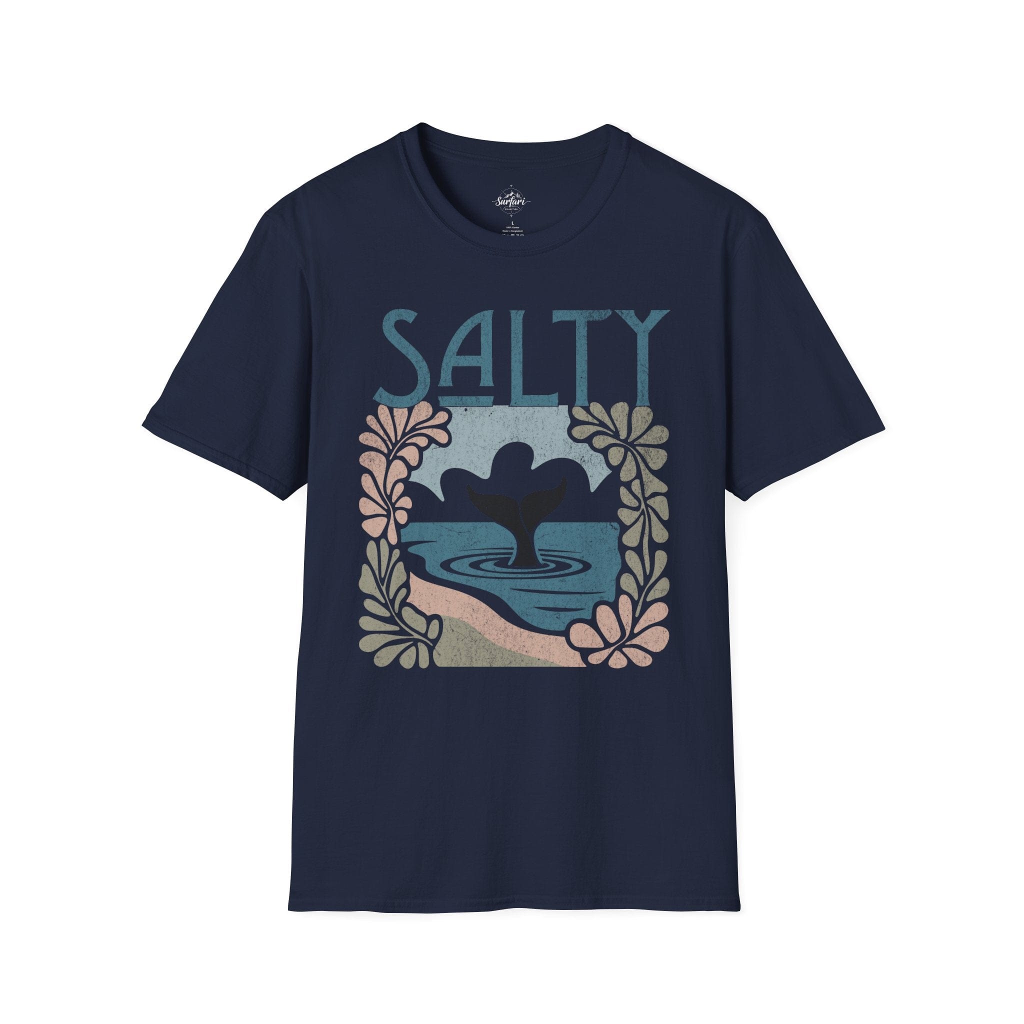 Printify T-Shirt Navy / XS Salty Whale Tail