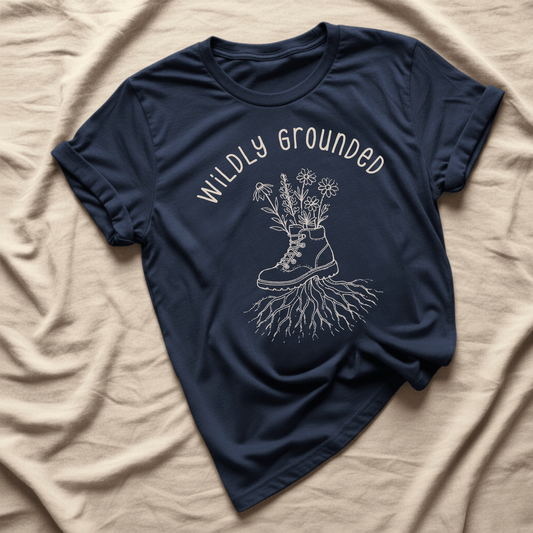 Printify T-Shirt Navy / XS Wildly Grounded