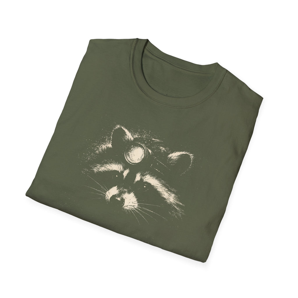 Printify T-Shirt Night Hike Raccoon