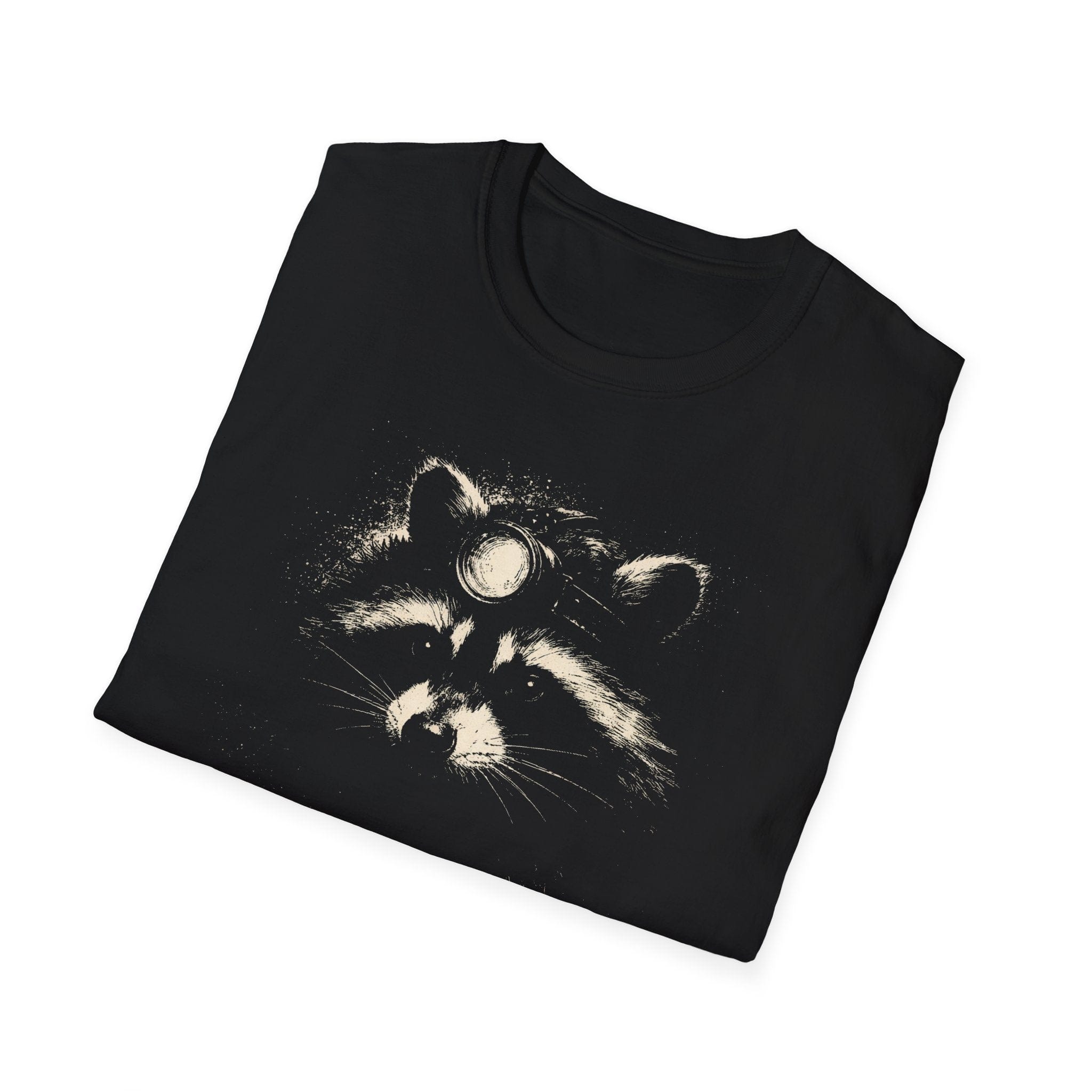 Printify T-Shirt Night Hike Raccoon