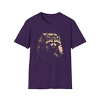 Printify T-Shirt Purple / S Hiking Raccoon