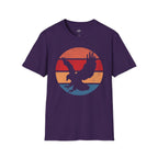 Printify T-Shirt Purple / S Retro Sunset Bald Eagle