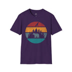 Printify T-Shirt Purple / S Retro Sunset California Bear
