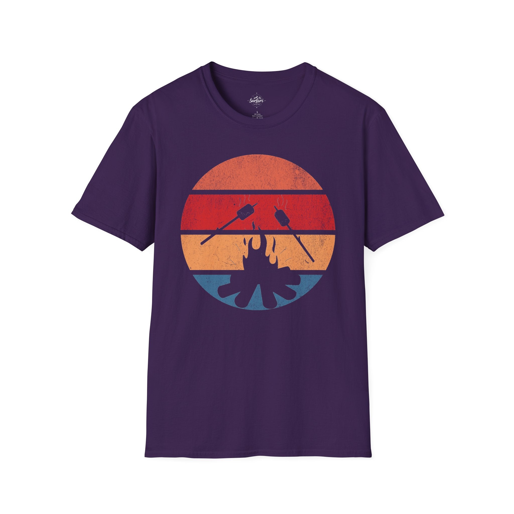 Printify T-Shirt Purple / S Retro Sunset Roasting Marshmallows