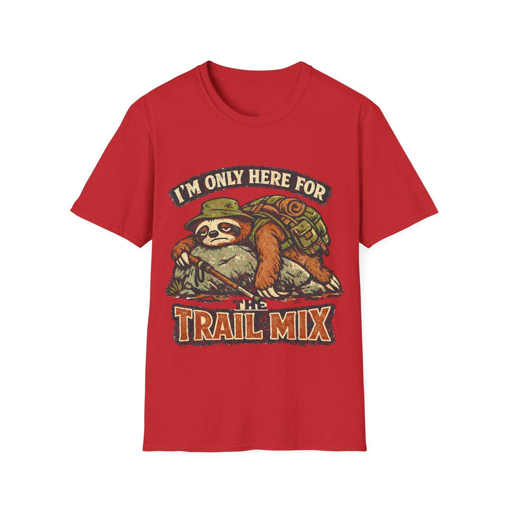 Printify T-Shirt Red / S Here For The Trail Mix