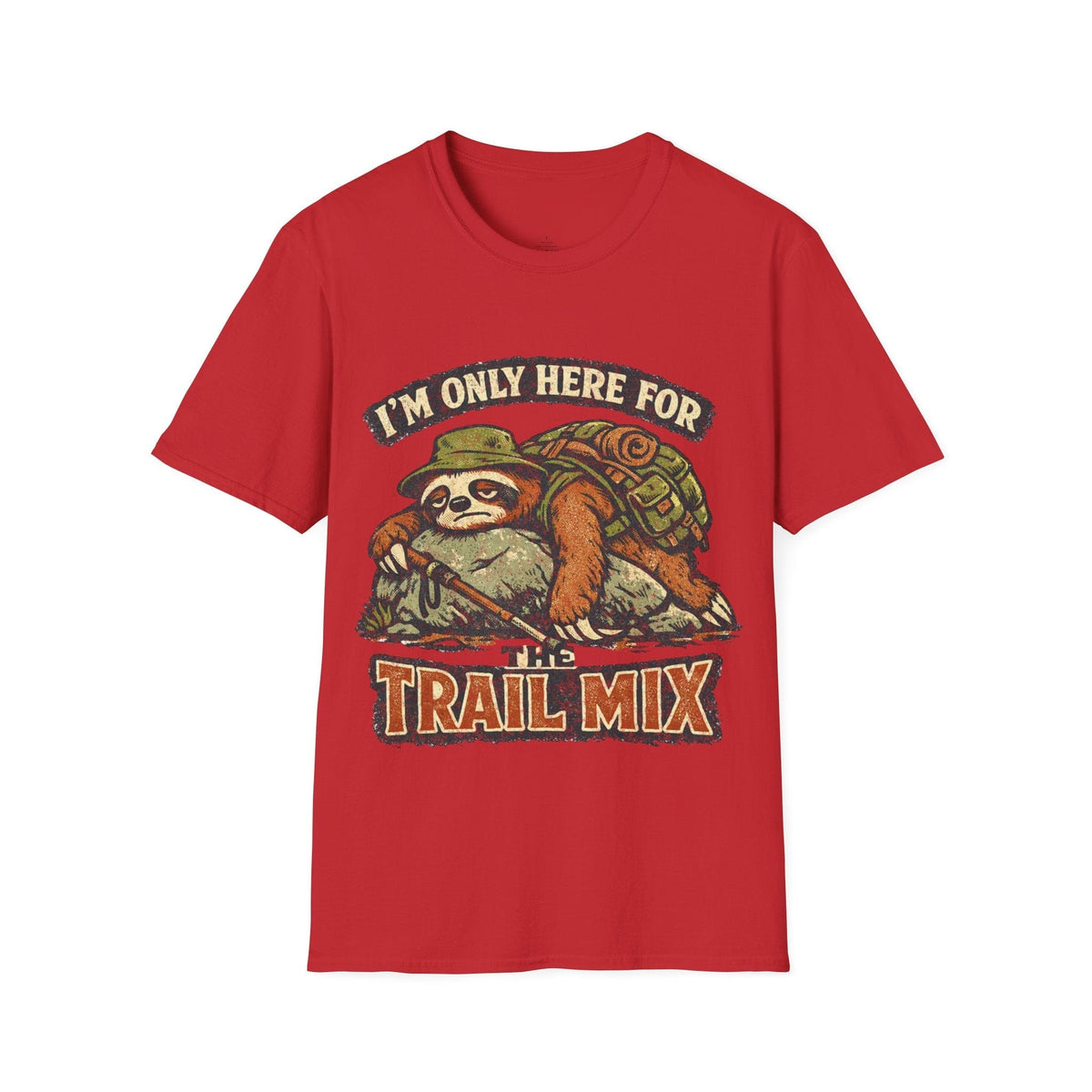 Printify T-Shirt Red / S Here For The Trail Mix