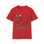 Printify T-Shirt Red / S Skeleton loves hiking