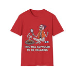 Printify T-Shirt Red / S Skeleton Relaxing