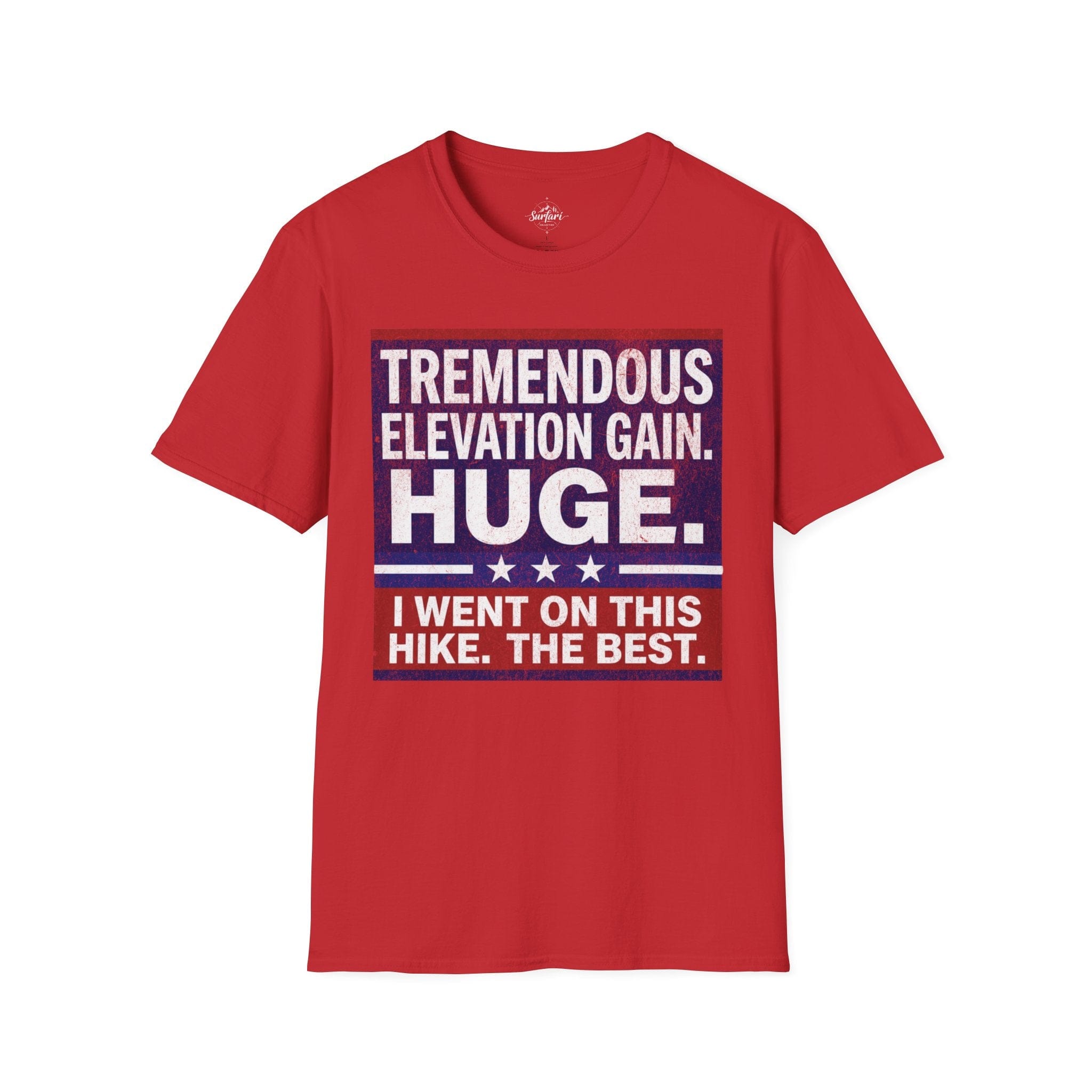 Printify T-Shirt Red / S Trump Hikes - Tremendous Elevation