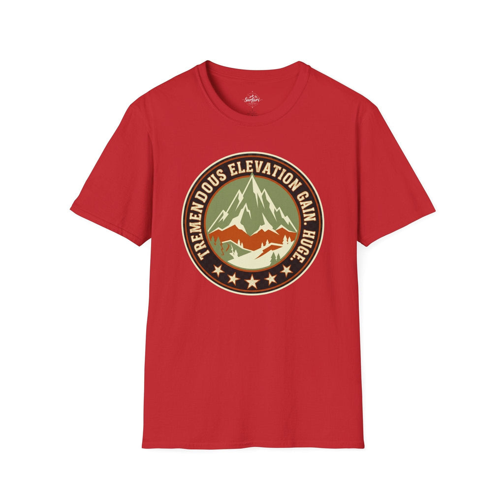 Printify T-Shirt Red / S Trump Hikes - Tremendous Elevation Gain - HUGE!