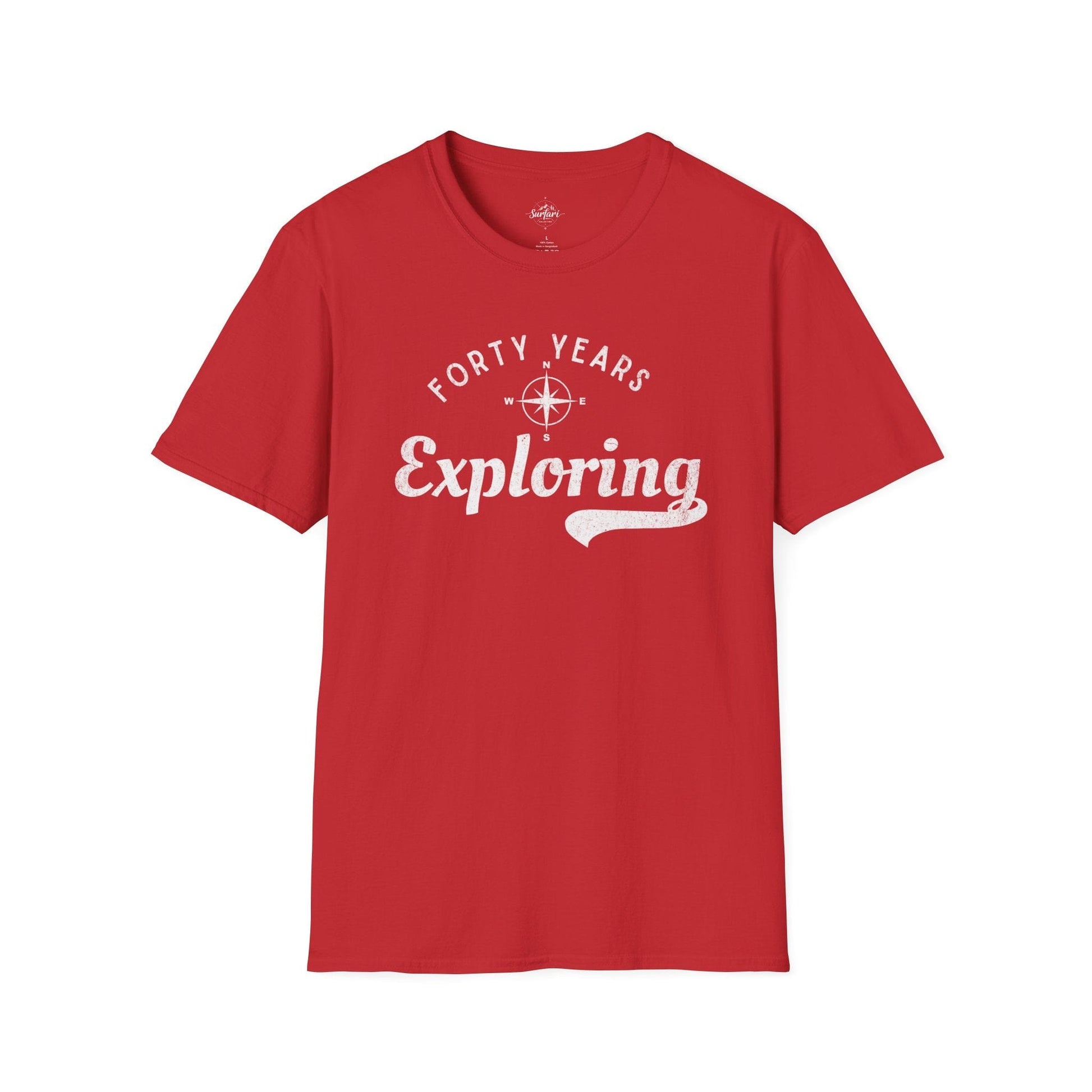 Printify T-Shirt Red / XS 40 Years Exploring